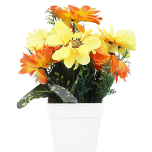 ดอกไม้ประดิษฐ์ในกระถาง สีส้ม