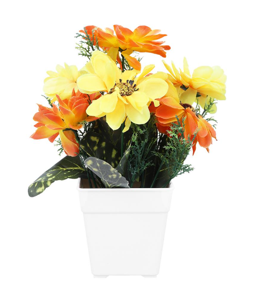 ดอกไม้ประดิษฐ์ในกระถาง สีส้ม