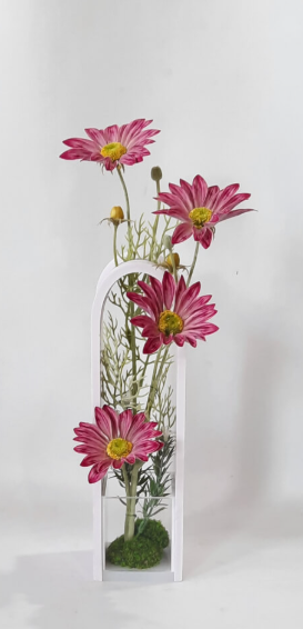 ดอกคริสแซนทีมั่มประดิษฐ์ ในแจกัน สีชมพู