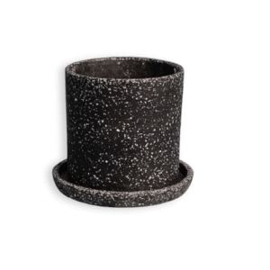 กระถางไฟเบอร์ซีเมนต์ 12*12*12 CM. สีหินขัดดำ